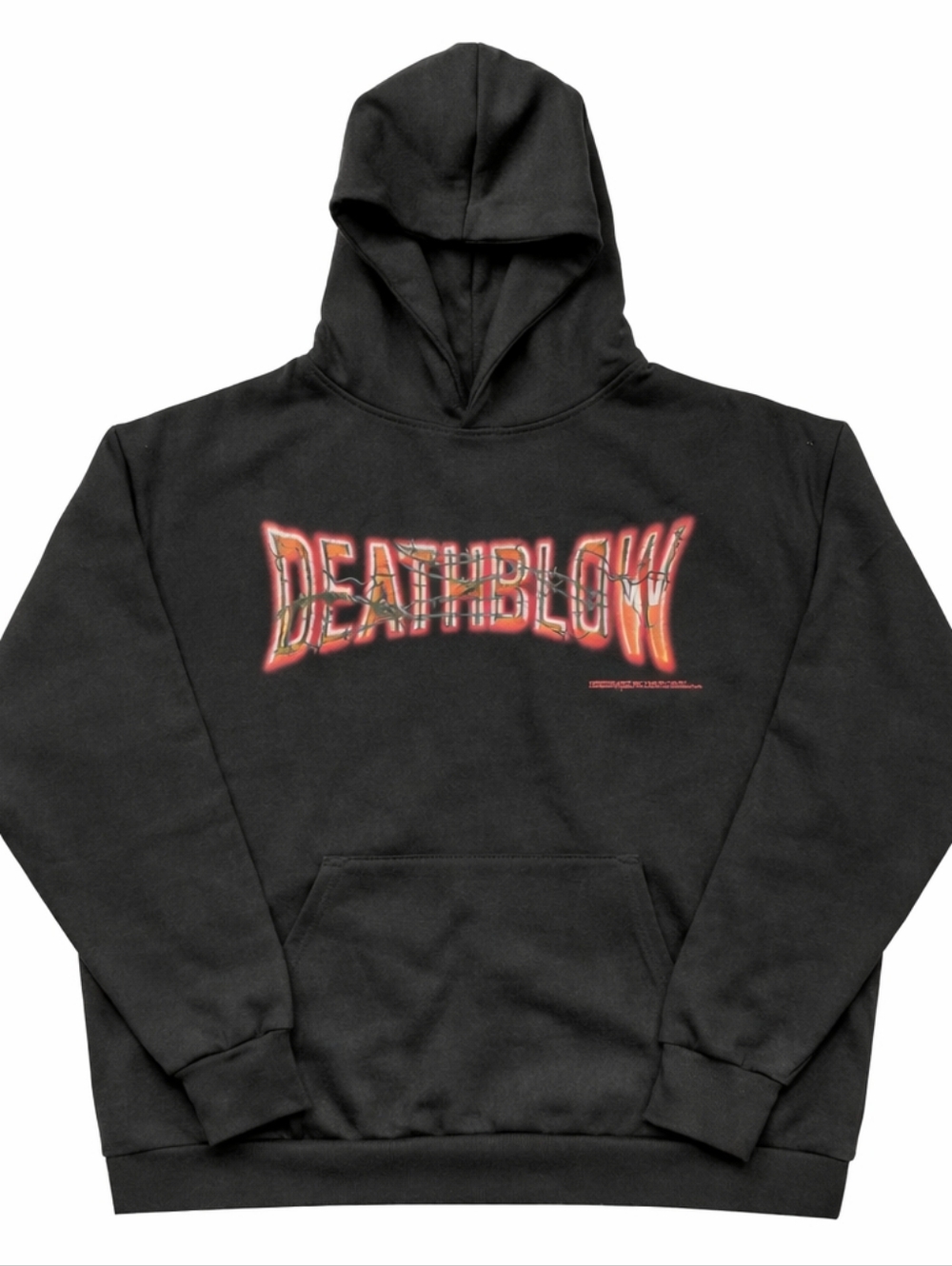DEATHBLOW Hoodie Black Red Graphic XL Streetwear Heavyweight